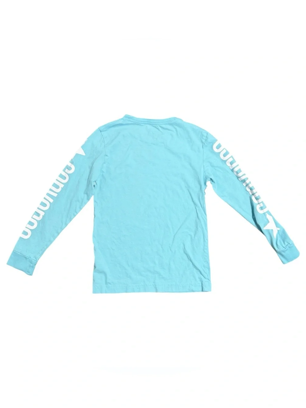 Converse Kids Teal Long-Sleeve Graphic Tee with Checkerboard Logo size med 10-12